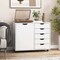Costway 5-Drawer Chest Rolling Storage Dresser Lateral File Cabinet with Adjustable Shelf